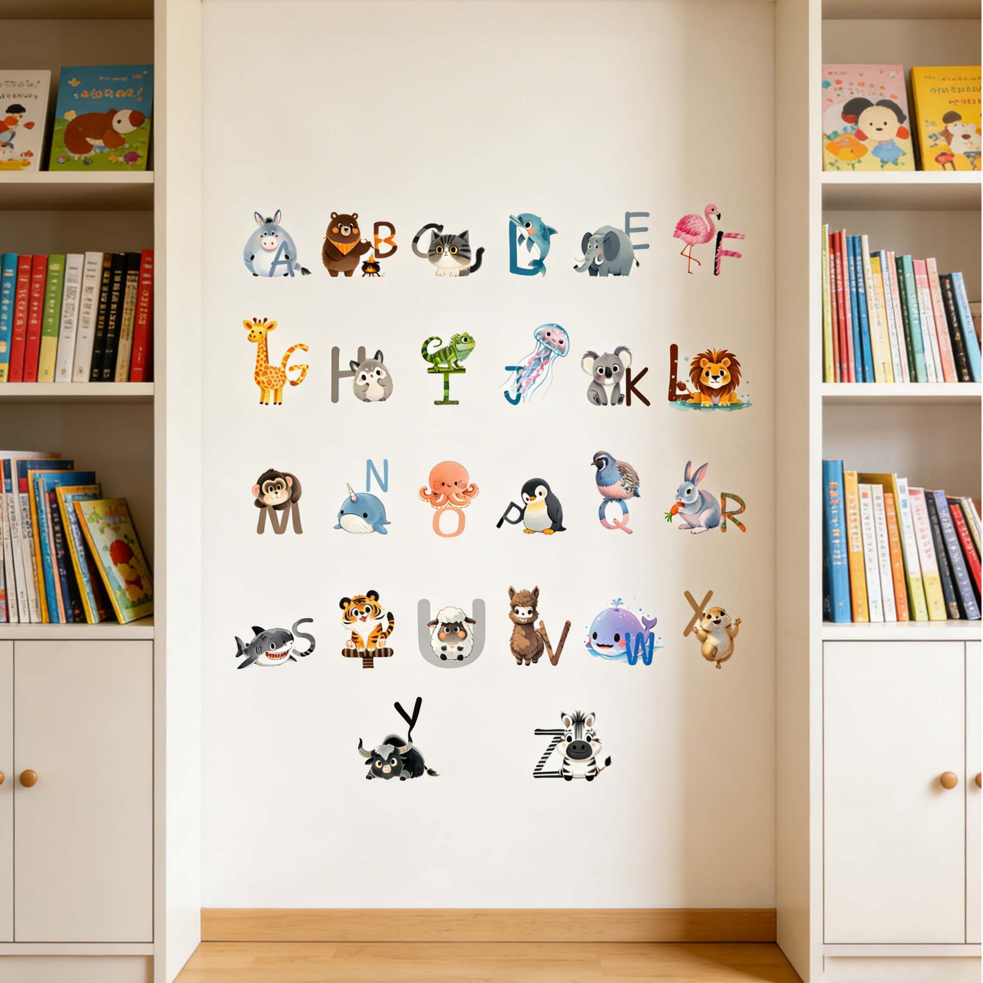 Наклейки на стену с 26 буквами – обзор и цена Kids Education Center