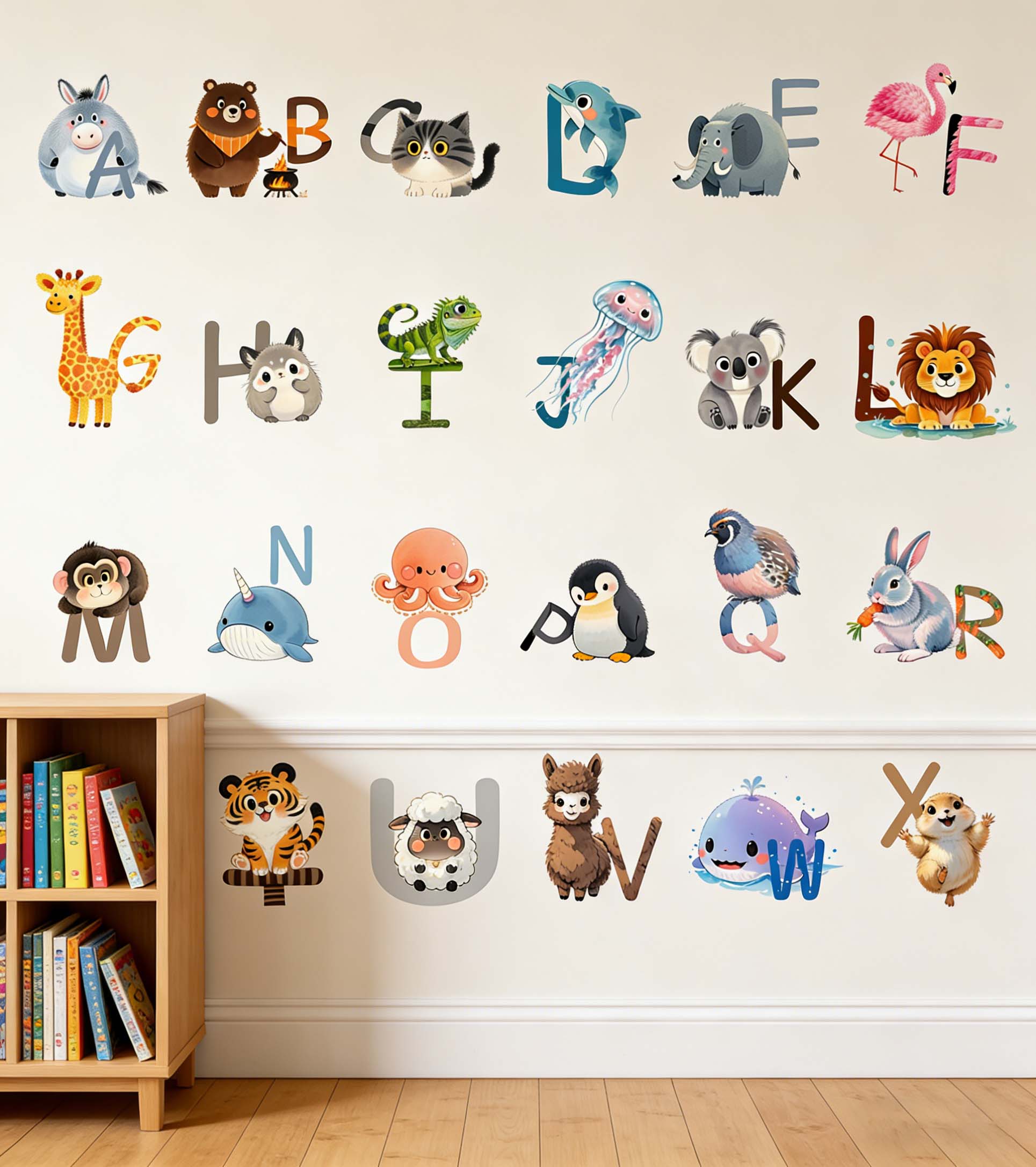 Наклейки на стену с 26 буквами – обзор и цена Kids Education Center